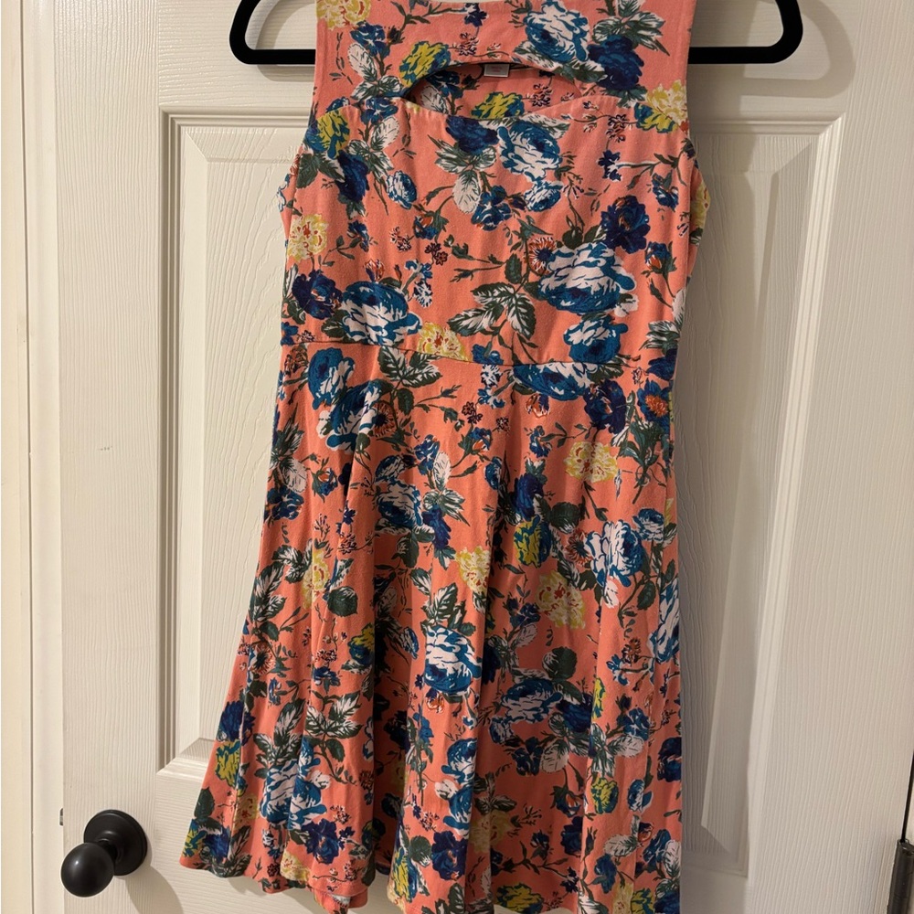 Xhilaration Floral Mini Dress - Coral and Blue Medium